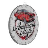 Amerikaans Musculair Rode Camaro Dartbord (Voorkant Links)