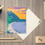 Amerikaans nationaal natuurpark Samoa - strand Bri Briefkaart<br><div class="desc">Amerikaanse Samoa-vectorillustraties in een raamstijlontwerp. Het park werd in 1988 opgericht en is een tropisch domein van regenwoud en koraalrif op de zuidelijk centrale eilanden in de Stille Oceaan van het Amerikaanse grondgebied van Samoa.</div>