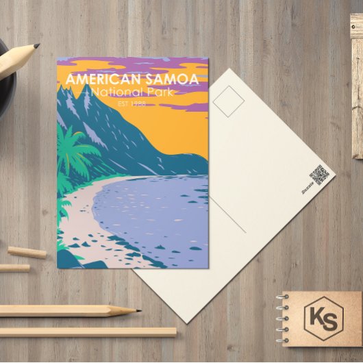Amerikaans nationaal natuurpark Samoa - strand Bri Briefkaart