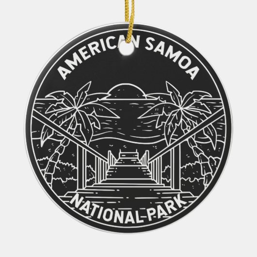 Amerikaans nationaal natuurpark Samoa - strand mon Keramisch Ornament (Voorkant)