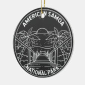 Amerikaans nationaal natuurpark Samoa - strand mon Keramisch Ornament (Links)