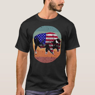 Amerikaans nationaal park Flag Silhouette Re T-shirt