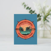 Amerikaans nationaal park Retro Compass Embleem Briefkaart (Staand voorkant)