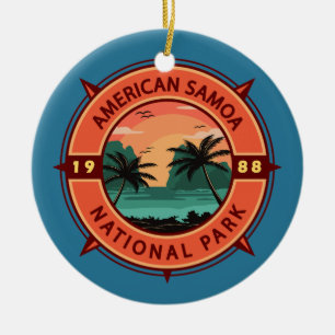 Amerikaans nationaal park Retro Compass Embleem Keramisch Ornament