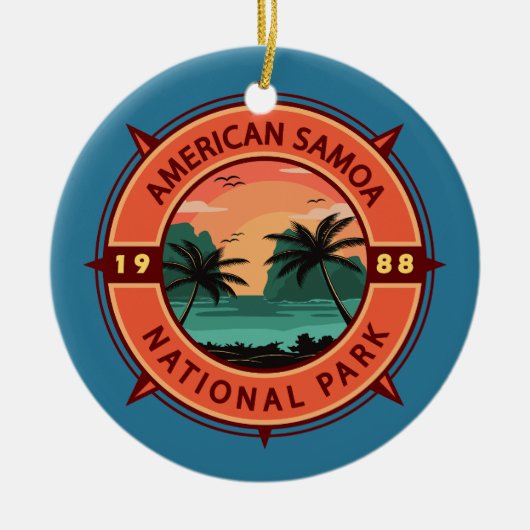 Amerikaans nationaal park Retro Compass Embleem Keramisch Ornament (Voorkant)