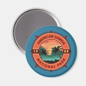 Amerikaans nationaal park Retro Compass Embleem Magneet (Voorkant / Achterkant)