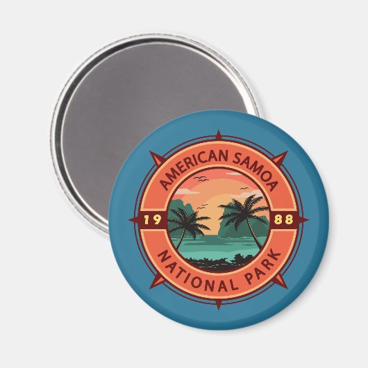 Amerikaans nationaal park Retro Compass Embleem Magneet (Voorkant / Achterkant)