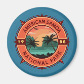 Amerikaans nationaal park Retro Compass Embleem Magneet (Voorkant)