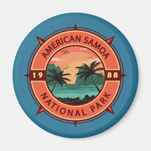 Amerikaans nationaal park Retro Compass Embleem Magneet (Voorkant)