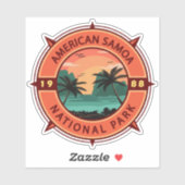 Amerikaans nationaal park Retro Compass Embleem Sticker (Vel)