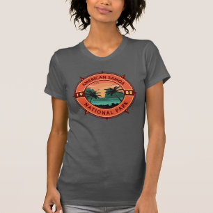 Amerikaans nationaal park Retro Compass Embleem T-shirt