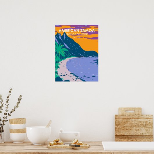 Amerikaans nationaal park Samoa - strand Poster (Keuken)