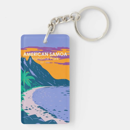 Amerikaans nationaal park Samoa - strand Sleutelhanger (achterkant)