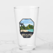 Amerikaans nationaal park van Samoa Retro Emblem Glas (Voorkant)