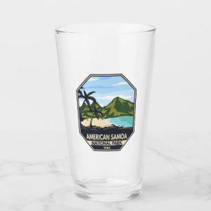 Amerikaans nationaal park van Samoa Retro Emblem Glas