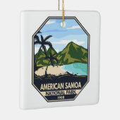 Amerikaans nationaal park van Samoa Retro Emblem Keramisch Ornament (Rechts)
