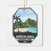 Amerikaans nationaal park van Samoa Retro Emblem Keramisch Ornament (Links)