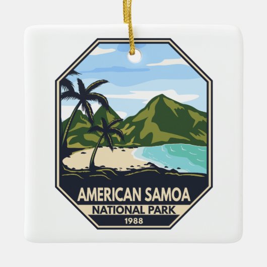 Amerikaans nationaal park van Samoa Retro Emblem Keramisch Ornament (Voorkant)