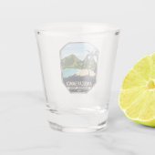 Amerikaans nationaal park van Samoa Retro Emblem Shot Glas (Achterkant)