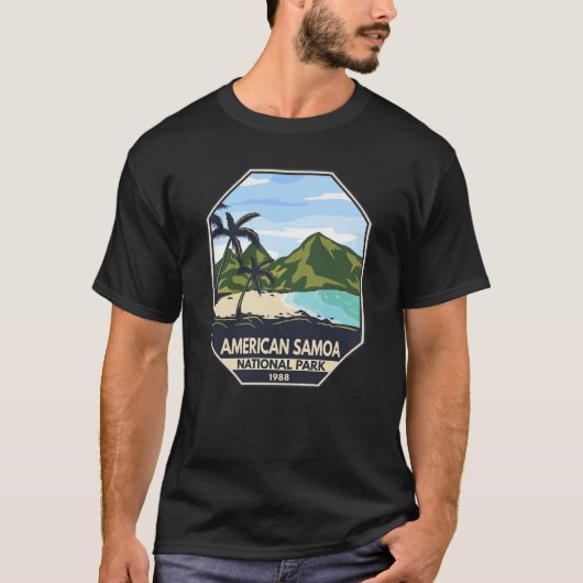 Amerikaans nationaal park van Samoa Retro Emblem T-shirt (Voorkant)