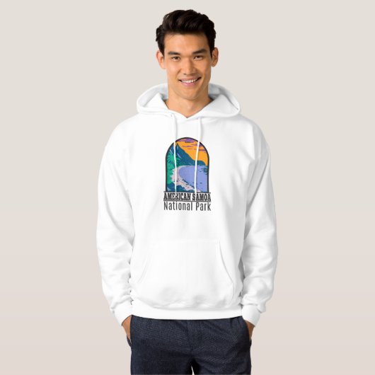 Amerikaans nationaal park van Samoa voor  strand Hoodie (Voorkant volledig)