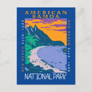 Amerikaans nationaal park van Samoa voor zware str Briefkaart