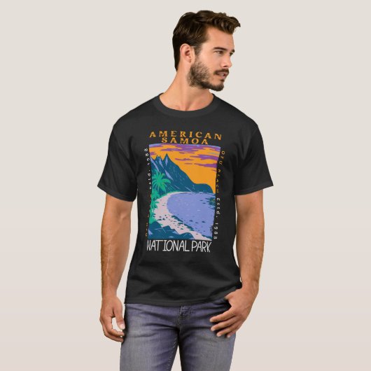Amerikaans nationaal park van Samoa voor zware str T-shirt (Voorkant volledig)