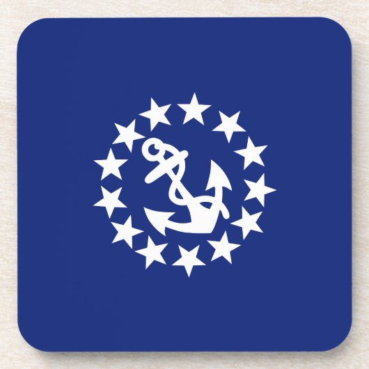 Amerikaans Noetisch jacht Vlag Anchor Stars Blue Onderzetter (Voorkant)