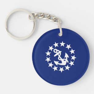 Amerikaans Noetisch jacht Vlag Anchor Stars Blue Sleutelhanger