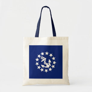 Amerikaans Noetisch jacht Vlag Anchor Stars Blue Tote Bag