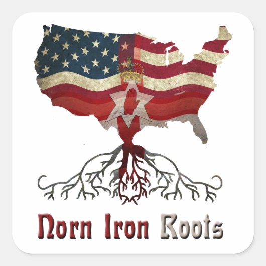Amerikaans Noord-Iers Vierkante Sticker (Voorkant)