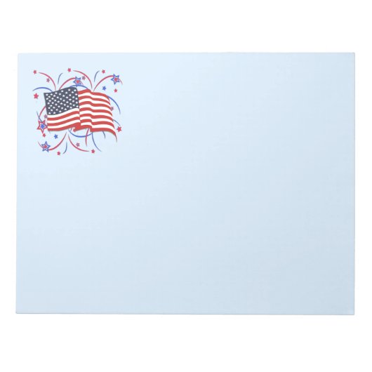 Amerikaans Notitieblok voor Vlag en Vuurwerk (Voorkant)