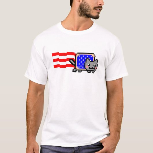 Amerikaans Nyan Cat® Shirt~! T-shirt (Voorkant)