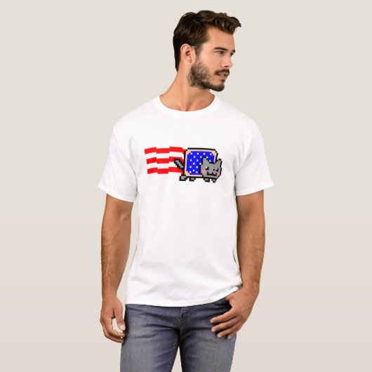 Amerikaans Nyan Cat® Shirt~! T-shirt (Voorkant volledig)