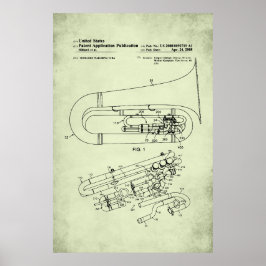 Amerikaans octrooi - Tuba Poster