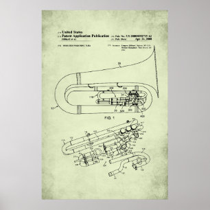Amerikaans octrooi - Tuba Poster