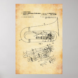 Amerikaans octrooi - Tuba Poster