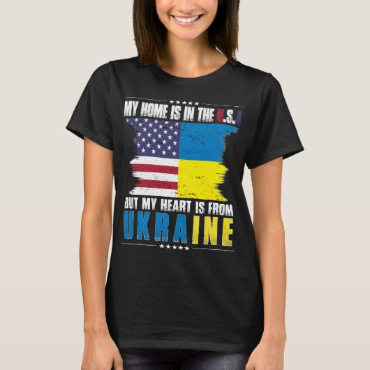 Amerikaans-Oekraïens-Amerikaans uit Oekraïne T-shirt (Voorkant)
