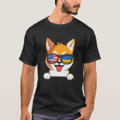 Amerikaans-Oekraïense sjiiba Inu Dog Oekraïne Vlag T-shirt (Voorkant)