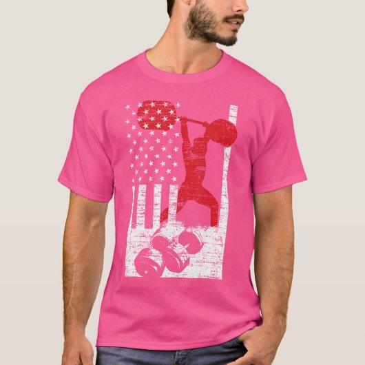 Amerikaans Olympisch Gewichtheffen T-shirt (Voorkant)