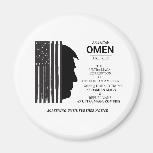 Amerikaans Omen in het zwart Magneet (Voorkant)