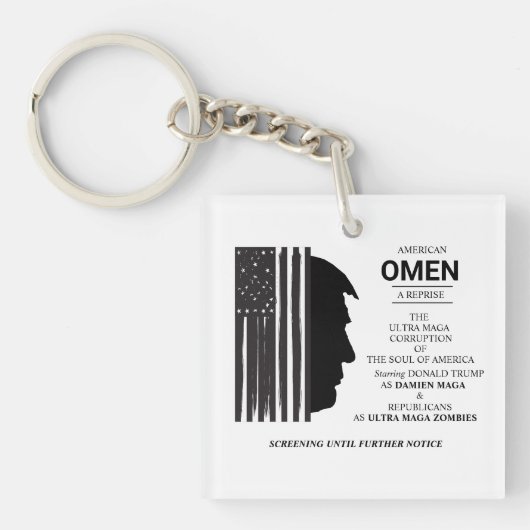 Amerikaans Omen in het zwart Sleutelhanger (voorkant)
