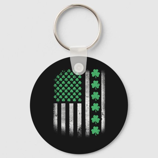 Amerikaans ontwerp St. Patrick Dag Iers Sleutelhanger (Voorkant)