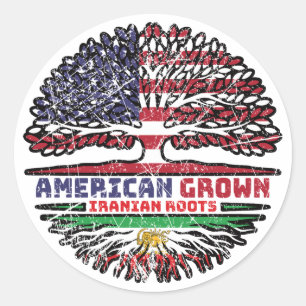 Amerikaans Opgegroeid Iraanse Wortels – Leeuw en Z Ronde Sticker