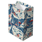 Amerikaans oriëntatiepatroon (2) Medium Cadeauzakje (Voorkant Gekanteld)