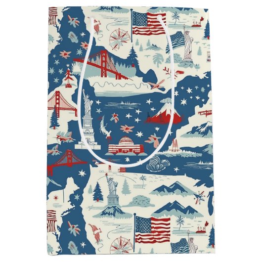 Amerikaans oriëntatiepatroon (2) Medium Cadeauzakje (Voorkant)