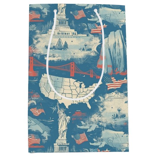  Amerikaans oriëntatiepatroon (3) Medium Cadeauzakje (Voorkant)