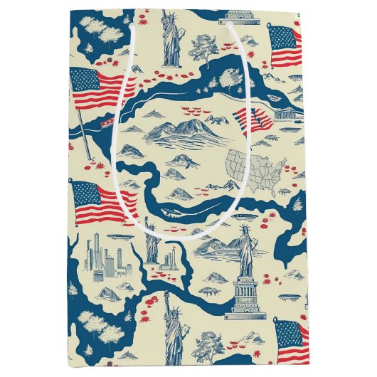 Amerikaans oriëntatiepatroon (4) Medium Cadeauzakje (Voorkant)