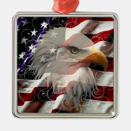 Amerikaans Ornament op Eagle Flag Square (Voorkant)