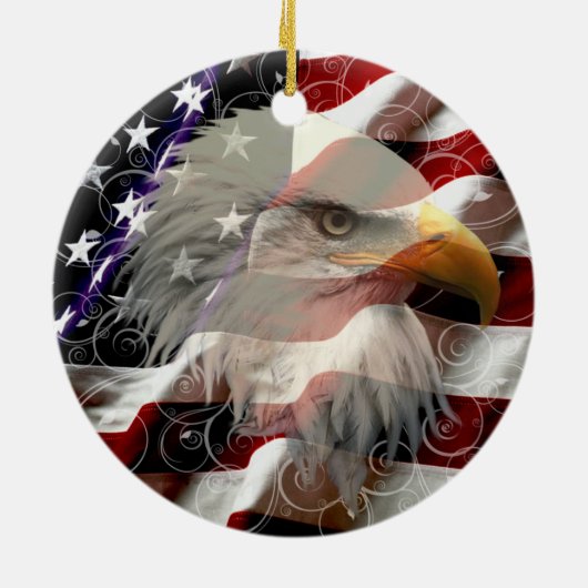 Amerikaans Ornament van de Eagle Flag Round (Achterkant)